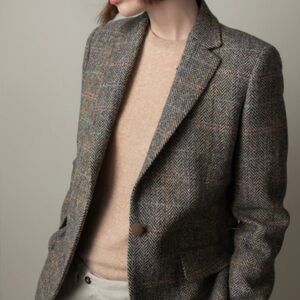 Orvis Harris Tweed ladies handwoven, Scottish wool vintage blazer made in USA